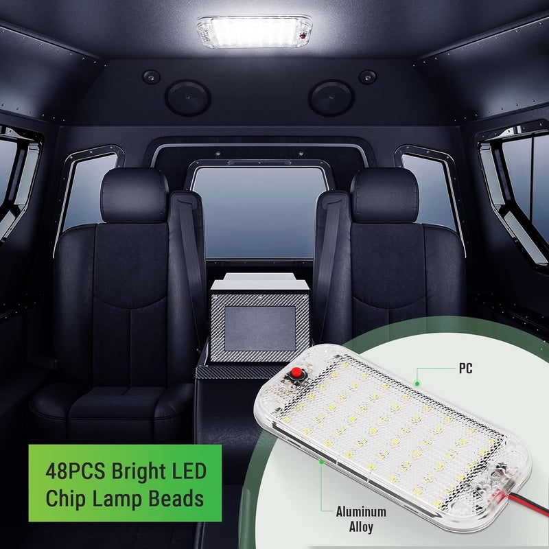 Thlevel LED Dome Light, RV Interior Lighting 12v-85v 800 Lumens Super Bright RV LED Ceiling Dome Light with ON/Off Switch RV Lights Interior for Car/RV/Trailer/Truck/Camper/Boat (2 pcs) - Image 5